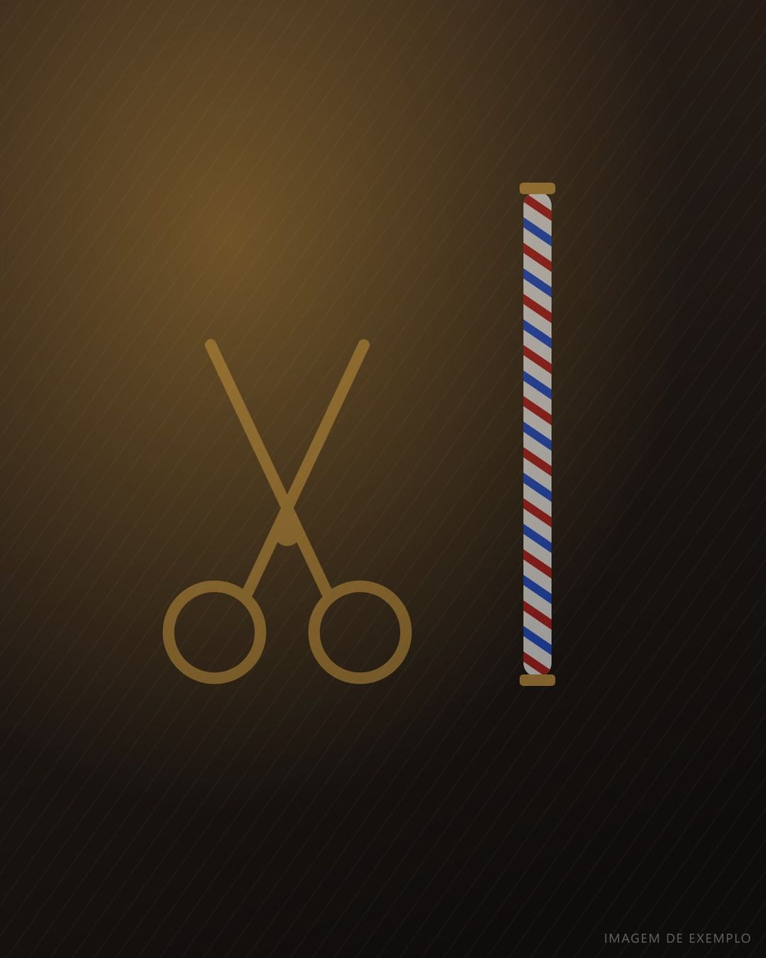 Barbeiro da Barbearia Exemplo finalizando um corte